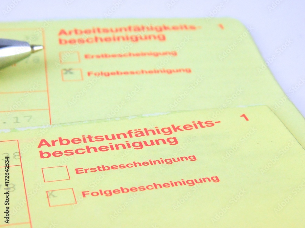 Arbeitsunfähigkeitsbescheinigung Arbeitsunfähigkeitsbescheinigung
