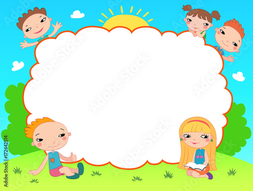 Kids Diploma certificate background design template