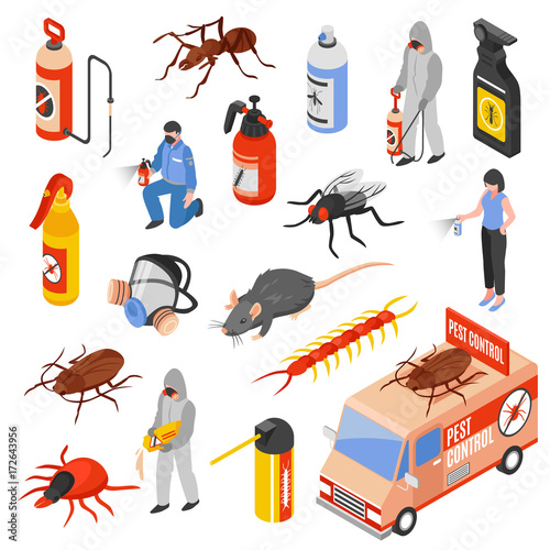 Pest Control 3d Isomeric Set