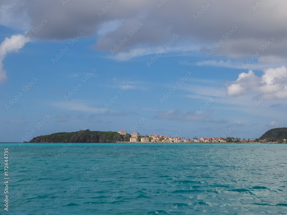 Caribbean Island Sint Maarten, St. Maarten with view to Fort Amsterdam Caribbean Island Sint Maarten, St. Maarten with view to Fort Amsterdam