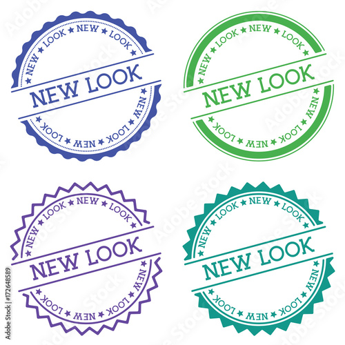 New look badge isolated on white background. Flat style round label with text. Circular emblem vector illustration.