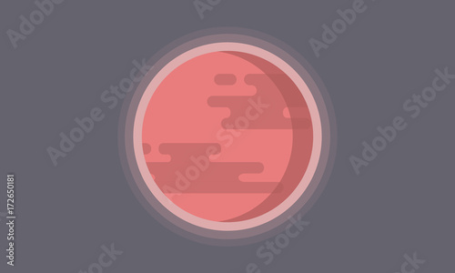 Mars Planet Flat Design