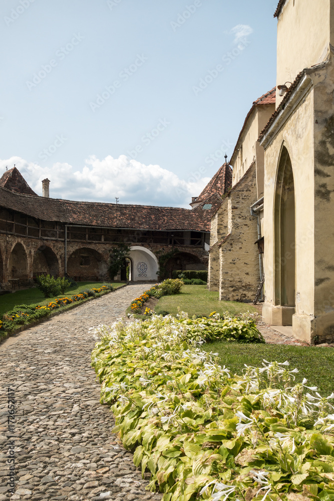 Fototapeta premium Fortified church in Cisnadie, Romania