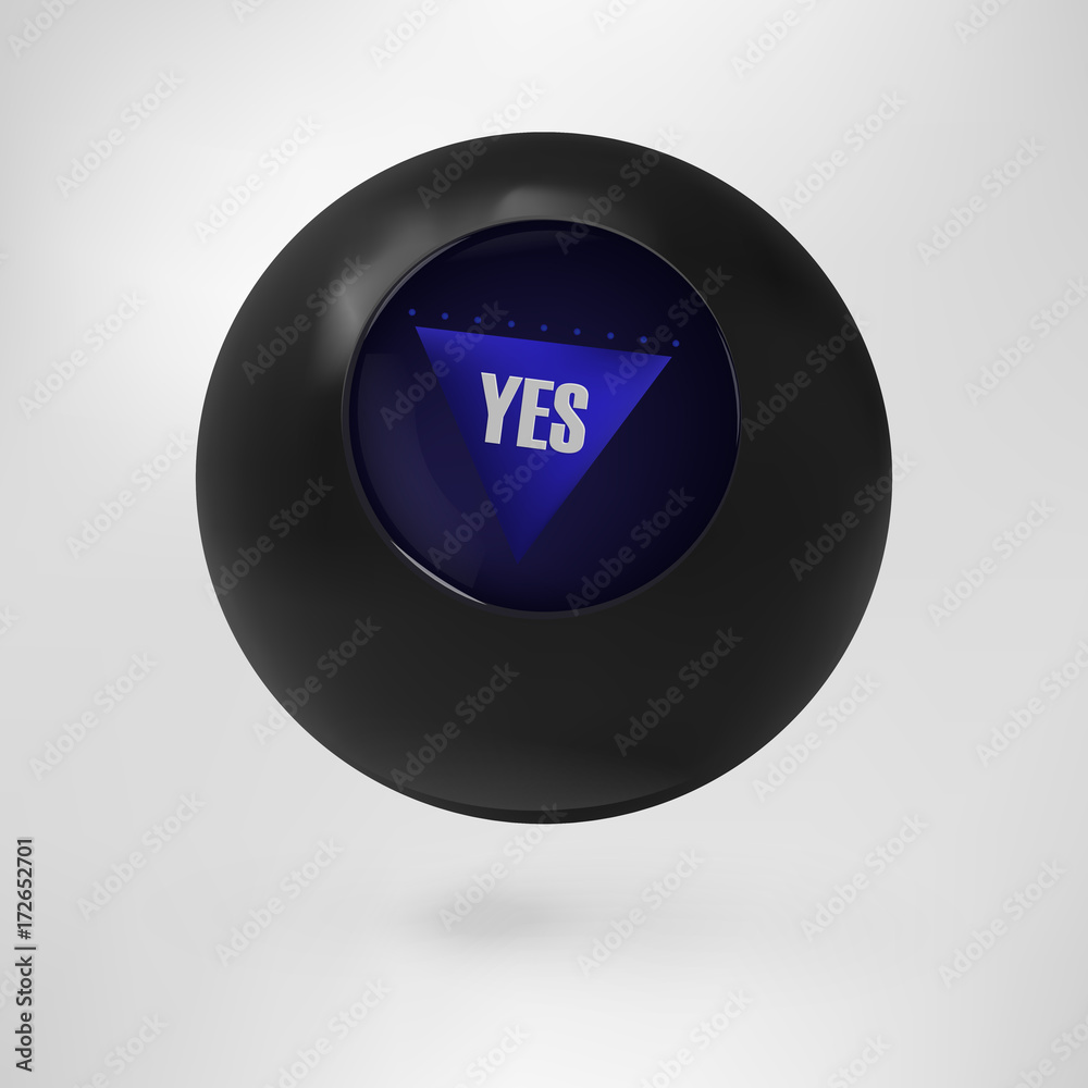 The magic ball of predictions for decision-making. Vector