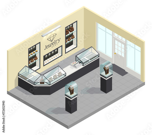 Jewelry Shop Isometric Interior