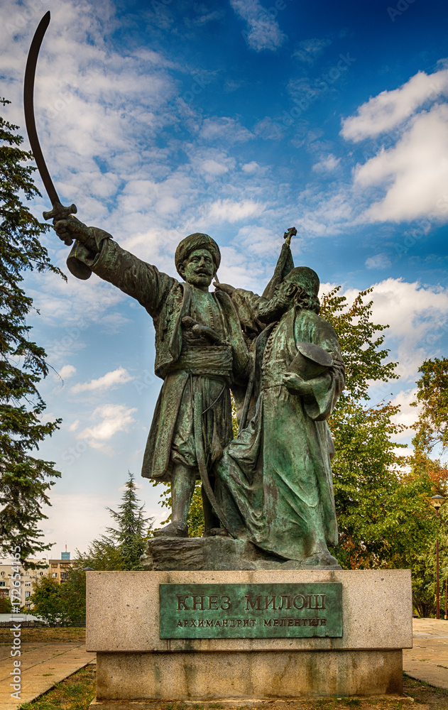 Naklejka premium Belgrade, Serbia 07/09/2017: Monument of Milos Obrenovic in Belgrade