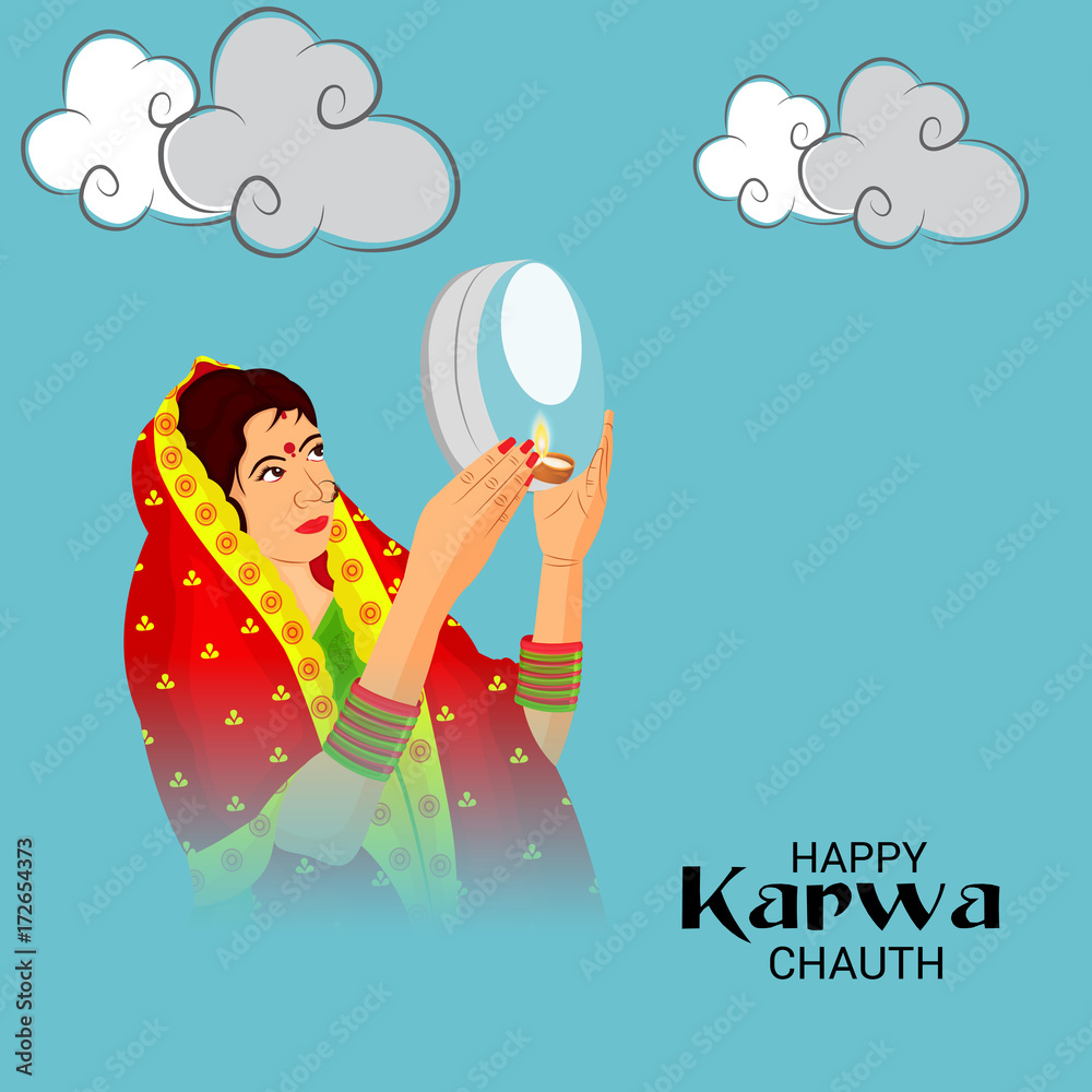 Fototapeta premium Happy Karwa Chauth.
