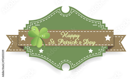 Patrick�s Day Clover Leaf Label Banner photo