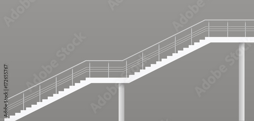 Modern staircase with metal railings