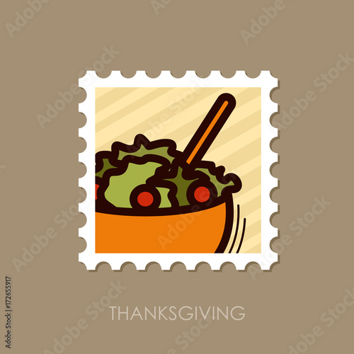 Salad bowl stamp. Harvest. Thanksgiving vector