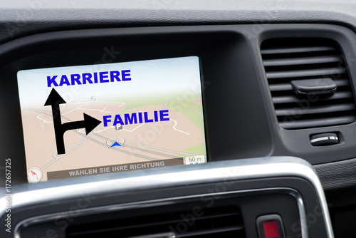 Eine Auto Navigation mit dem Richtungen Familie Ehe