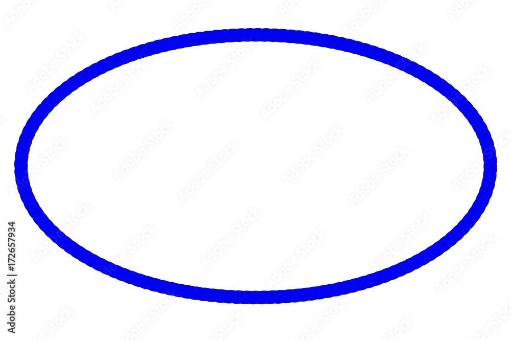 Oval Frame from blue rope for Your Element Design, Isolated on White Oval Frame from blue rope for Your Element Design, Isolated on White