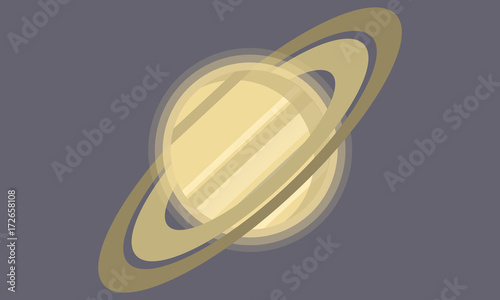 Saturn Planet Flat Design