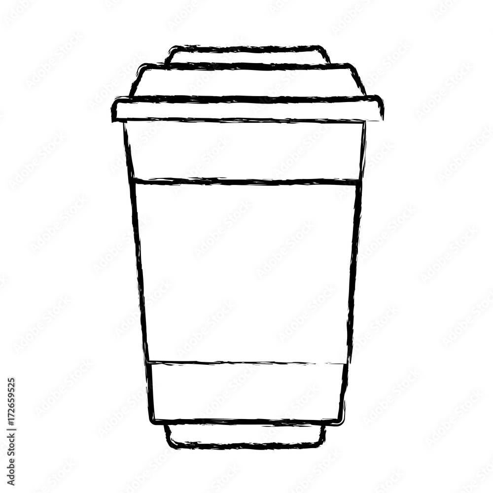 glass disposable for hot drinks with lid monochrome blurred silhouette vector illustration glass disposable for hot drinks with lid monochrome blurred silhouette vector illustration
