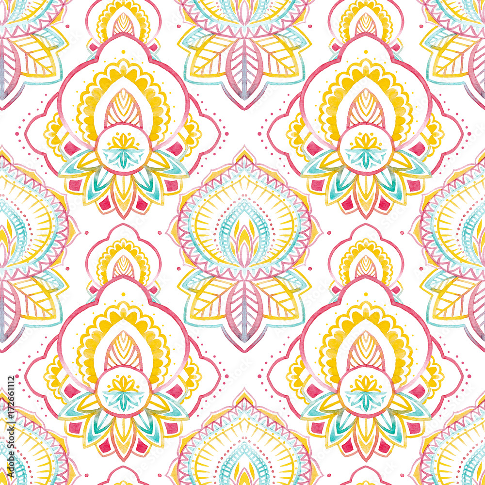 Watercolor native indian pattern Watercolor native indian pattern