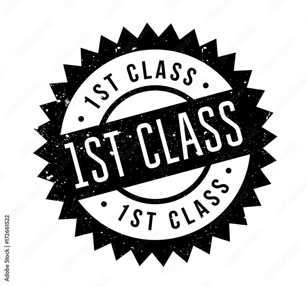 Obraz premium 1St Class rubber stamp. Grunge design with dust scratches. Effects can be easily removed for a clean, crisp look. Color is easily changed.