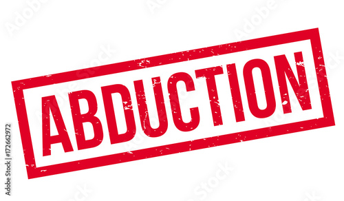 Abduction rubber stamp. Grunge design with dust scratches. Effects can be easily removed for a clean, crisp look. Color is easily changed.