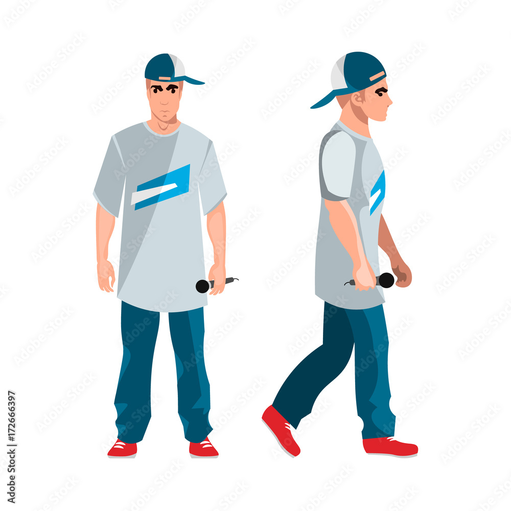 Rapper man dressed in rappers style clothing Rapper man dressed in rappers style clothing