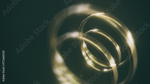 Gold wedding rings 3d illustration