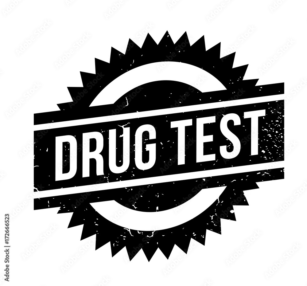 Drug Test rubber stamp. Grunge design with dust scratches. Effects can be easily removed for a clean, crisp look. Color is easily changed.