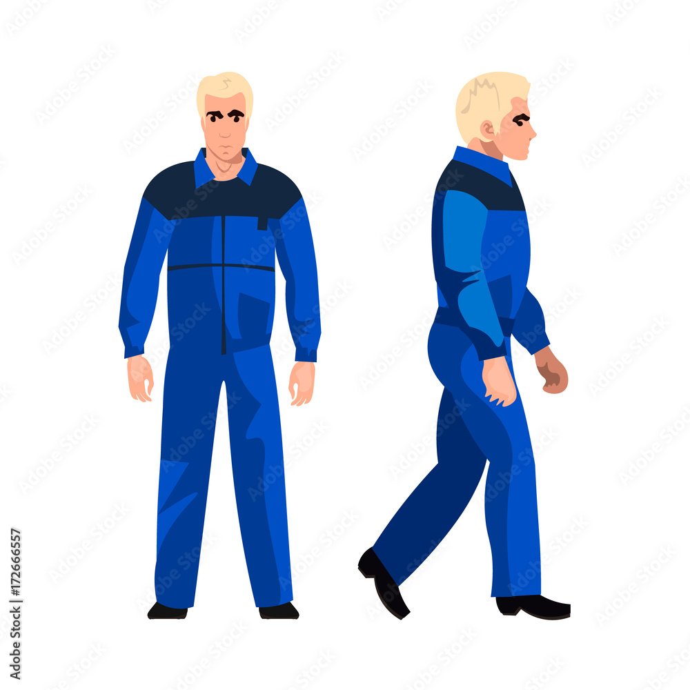 Male handyman in uniform Stock Vector | Adobe Stock