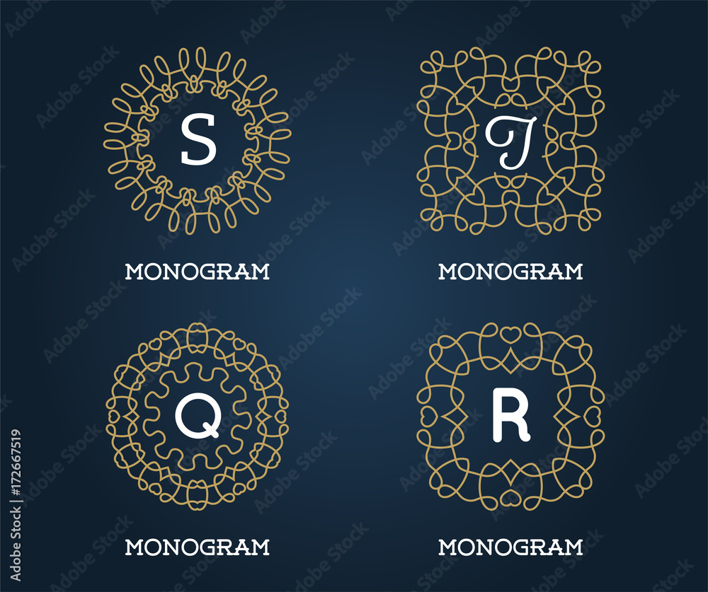 Set of Monogram Design Template. Letter Vector Illustration Premium Elegant Quality. Collection Pack.