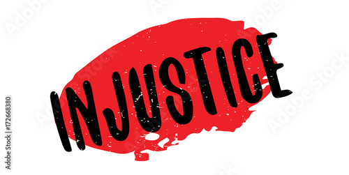 Injustice rubber stamp. Grunge design with dust scratches. Effects can be easily removed for a clean, crisp look. Color is easily changed.