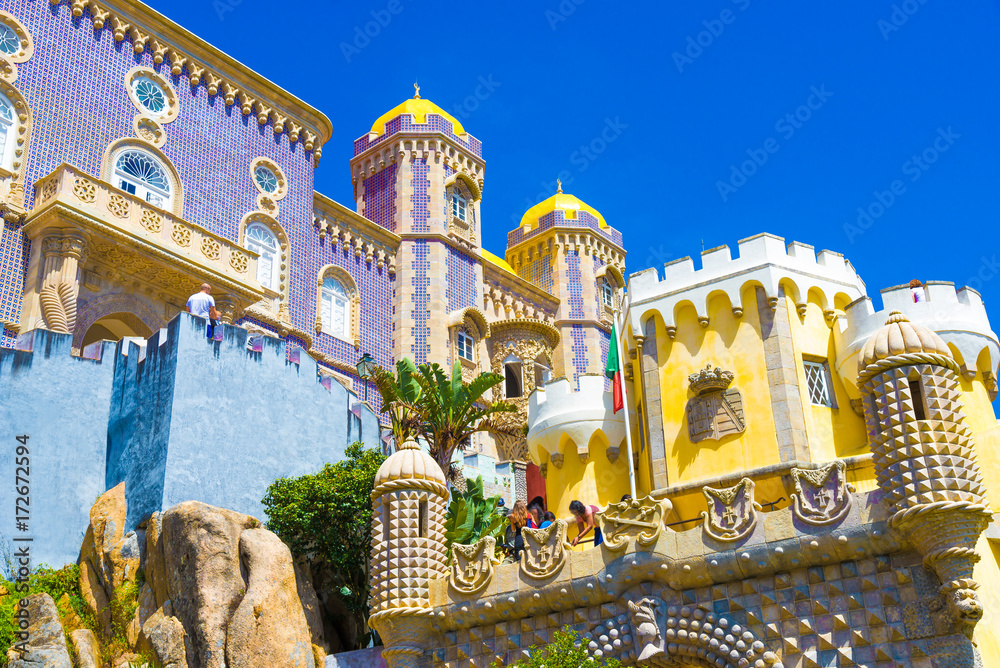 Obraz premium Beautiful architecture of Pena palace in Sintra town, Lisbon - Portugal