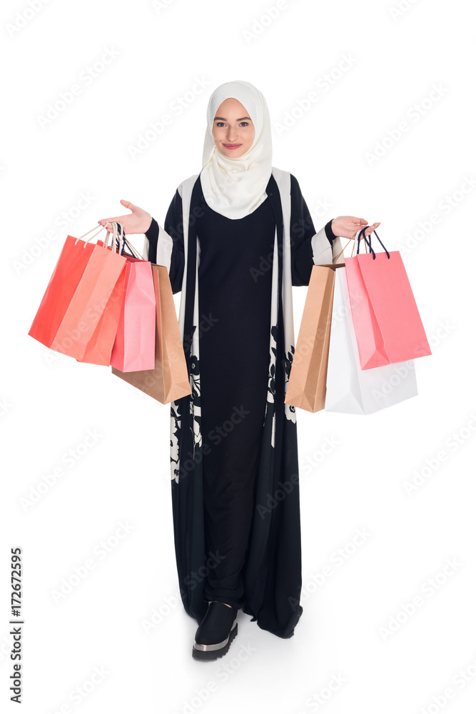 woman with shopping bags