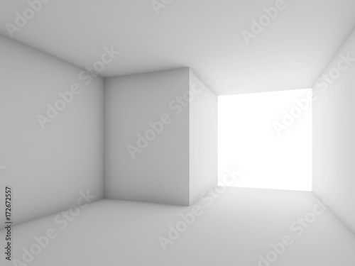 Abstract white contemporary interior, empty room