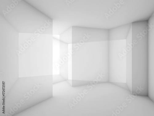 Abstract white room interior background. 3d