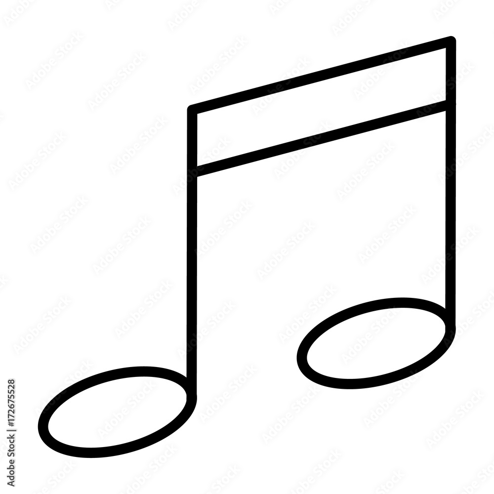 Music note thin line icon. Vector pictogram Music note thin line icon. Vector pictogram