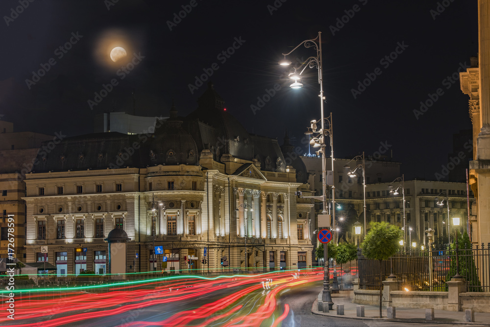 Naklejka premium Bucharest night scene