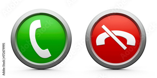 Εκτύπωση καμβά Icons phone answer & decline