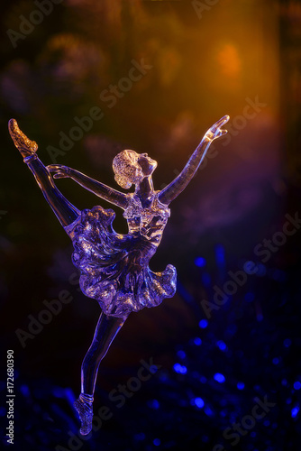 glass ballet dancer on Dark background
