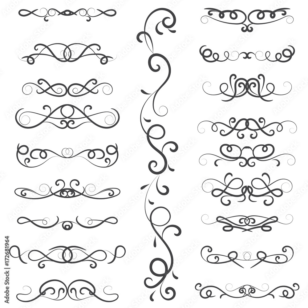 vector illustration set of border calligraphic and dividers decorative vector illustration set of border calligraphic and dividers decorative