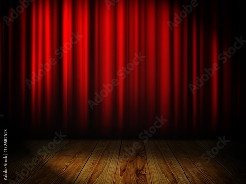 red curtain with place for text