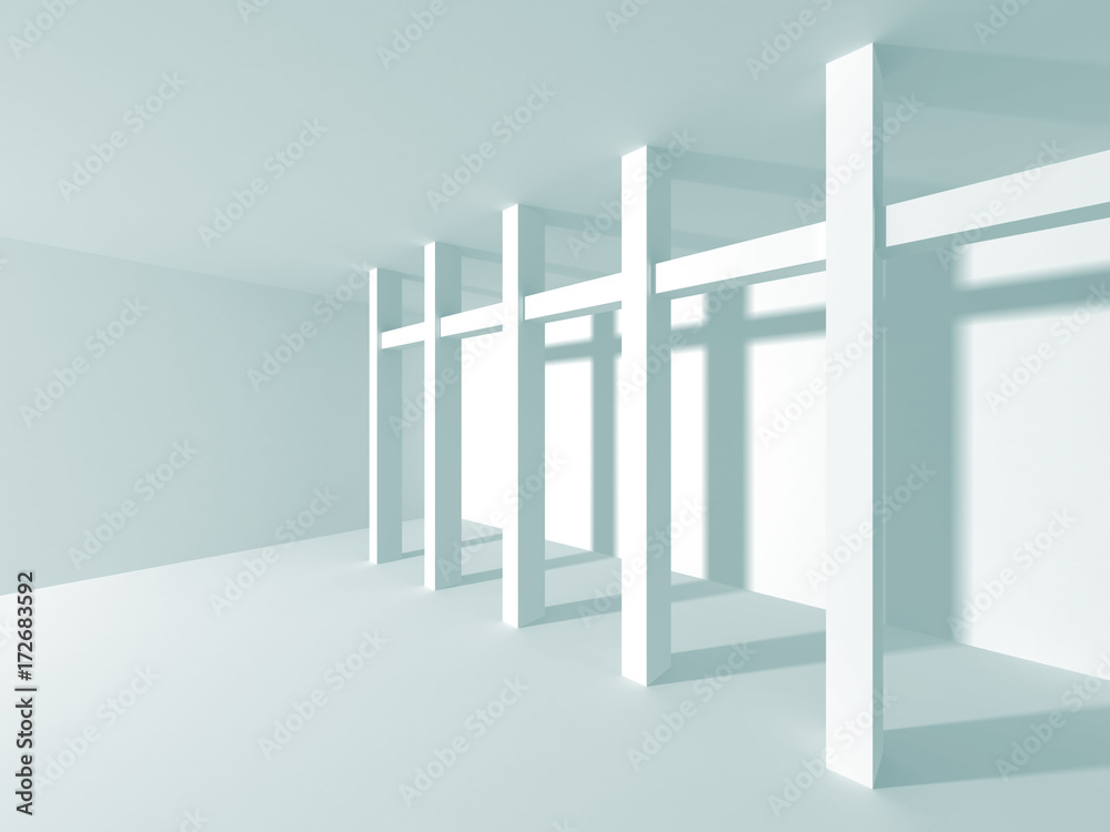 Naklejka premium Futuristic White Architecture Design Background