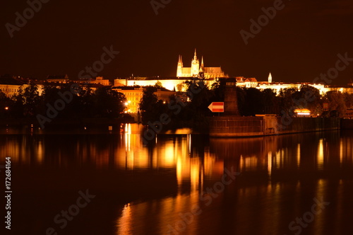 prague castle at night