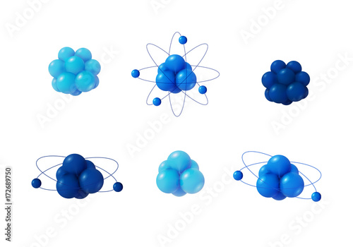 3d abstract atom structure.