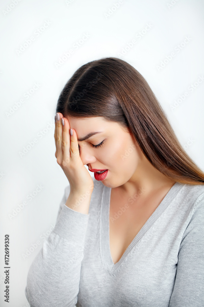 Woman In Pain. Beautiful Girl Feeling Toothache, Jaw, Neck Pain Woman In Pain. Beautiful Girl Feeling Toothache, Jaw, Neck Pain