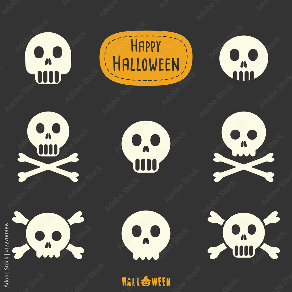 Happy Halloween pattern Skull and bone. Halloween design template for greeting card, ad, promotion, poster, flier, blog, article, social media, marketing.