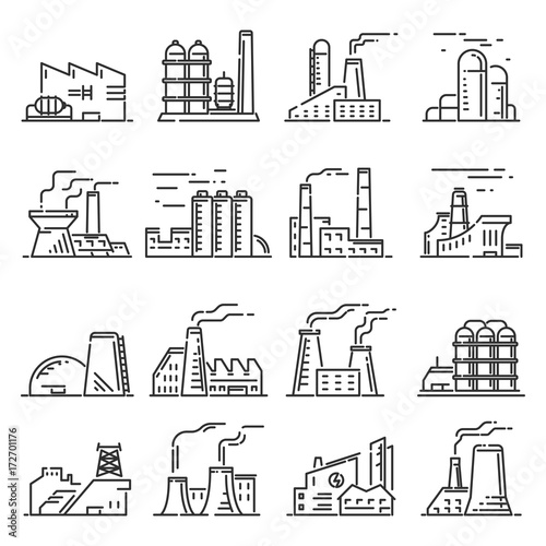 Factory building outline set