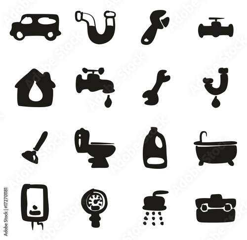 Plumbing Icons Freehand Fill