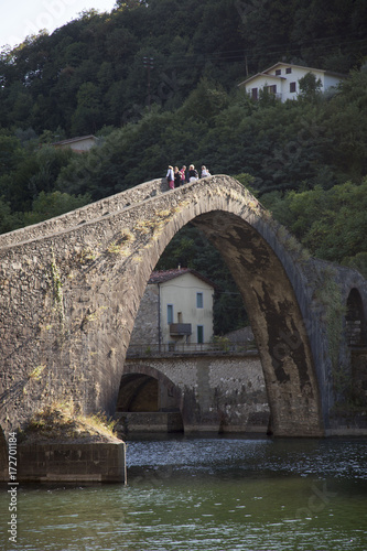 Italia, Toscana, Lucca, Borgo a Mozzano,il Ponte della Maddalena,detto del diavolo. photo