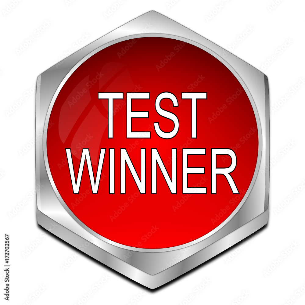 Test Winner button - 3D illustration Test Winner button - 3D illustration