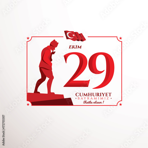 vector illustration 29 ekim Cumhuriyet Bayrami photo