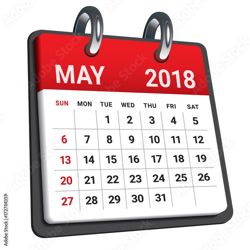 May 2018 calendar vector illustration