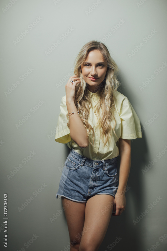 Fototapeta premium Model Posing in Studio