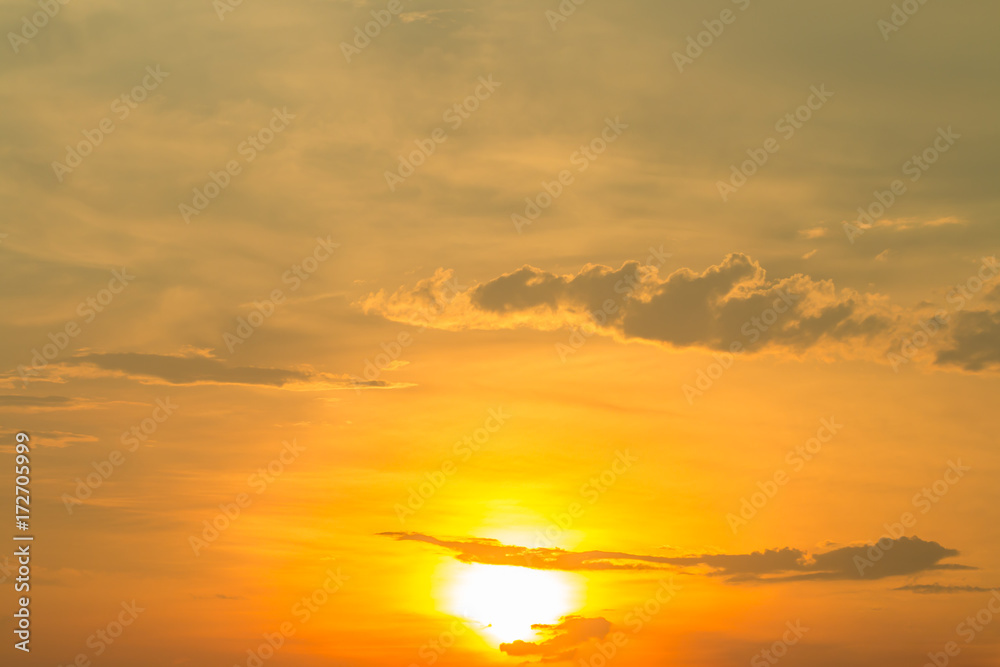 Abstract background of beautiful sky, with sunset in twilight.